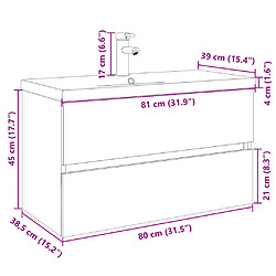 vidaXL Ensemble de meubles de bain 2pcs céramique et bois d'ingénierie pas cher