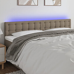 Maison Chic Tête de lit scandinave à LED,meuble de chambre Taupe 160x5x78/88 cm Tissu -MN68687