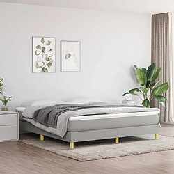 vidaXL Sommier à lattes de lit avec matelas Gris clair 160x200cm Tissu