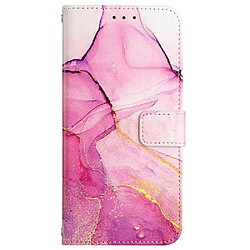 Etui en PU motif en marbre Rose/pourpre/or ls001 pour votre Sony Xperia 10 III 5G/Xperia 10 III Lite