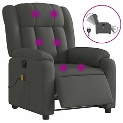 Maison Chic Fauteuil Relax pour salon, Fauteuil inclinable de massage électrique gris foncé tissu -GKD44047