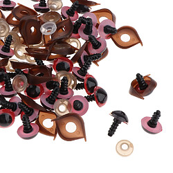 Acheter 100pcs poupée de sécurité yeux paupière pour bricolage ours en peluche poupée jouet rondelles 14mm rouge