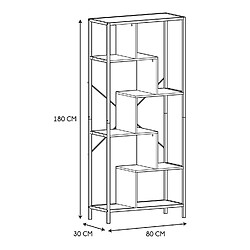 Avis The Home Deco Factory Etagère en bois et métal EDISON - H. 180 cm - Blanc et marron