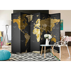 Artgeist Paravent - Room divider - World map on dark background [225x172]