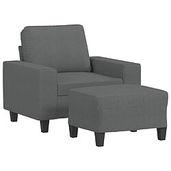 vidaXL Fauteuil avec repose-pied Gris foncé 60 cm Tissu