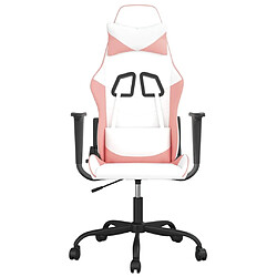 Avis Maison Chic Chaise Gaming | Chaise de jeu de massage Ergonomique | Chaises de Bureau Blanc et rose Similicuir -GKD30111