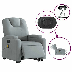 Maison Chic Fauteuil Relax pour salon, Fauteuil inclinable de massage électrique Gris clair Tissu -GKD65606 pas cher