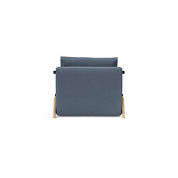 Inside 75 Fauteuil convertible lit 90 cm ILB 500 chêne laqué tissu Yogia Oceane Blue pas cher