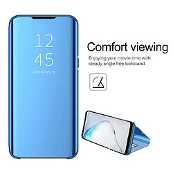 Htdmobiles Housse pour Samsung Galaxy A55 5G - etui coque portefeuille clear view miroir + film ecran - BLEU