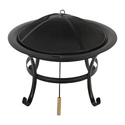 Brasero à bois Cheminée d'extérieur Fire Bowl Acier Ø 75.5 x H57 cm Chauffage Extérieur de Terrasse BBQ COLLECTION pas cher