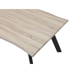 Acheter Vente-Unique Table à manger 6 personnes en MDF et métal noir - Naturel - VEYA