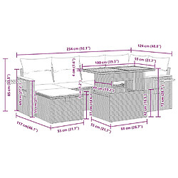 vidaXL Salon de jardin 8 pcs avec coussins noir résine tressée pas cher