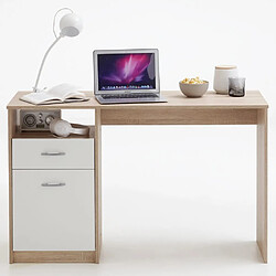 Acheter FMD Bureau avec 1 tiroir 123 x 50 x 76,5 cm Chêne et blanc