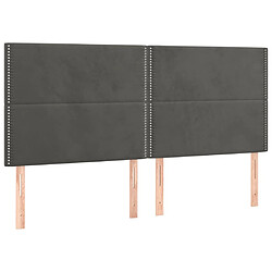 Avis vidaXL Tête de lit à LED Gris foncé 200x5x118/128 cm Velours