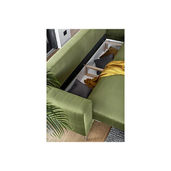 Avis VENESETTI Canapé 3/4 places convertible et espace de rangement - vert - en tissu de qualité luxe, ELSA