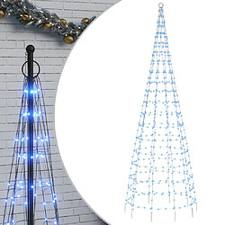 vidaXL Arbre de Noël lumineux sur mât de drapeau 550 LED bleu 300 cm