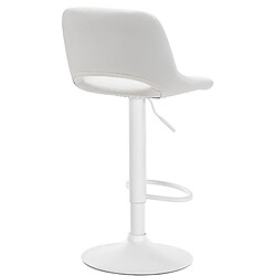 Decoshop26 Tabouret de bar chaise haute x1 avec repose-pieds en PVC blanc piètement métallique blanc 10_0004586 pas cher