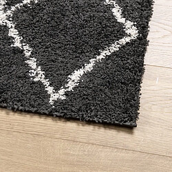 Avis vidaXL Tapis shaggy à poils longs moderne noir et crème 200x280 cm