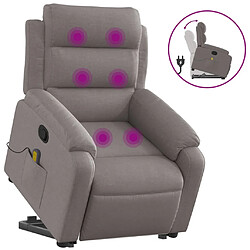 vidaXL Fauteuil inclinable de massage Taupe Tissu