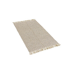 Acheter Beliani Tapis beige à carreaux 80 x 150 cm ADABAG