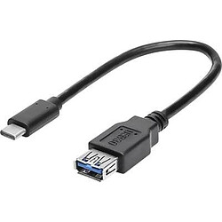 Renkforce USB 3.0 adaptateur [1x USB-C prise mâle - 1x USB 3.0 femelle A] 0.15 m noir avec OTG-Funktion, vergold