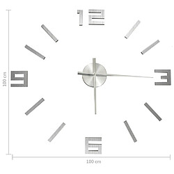 Acheter vidaXL Horloge murale 3D Design moderne Argenté 100 cm XXL