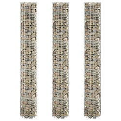 Maison Chic Jardinière,Lit surélevé - Bac à fleurs - pot de fleur à gabion circulaire 3pcs Acier galvanisé Ø30x200cm -GKD23230