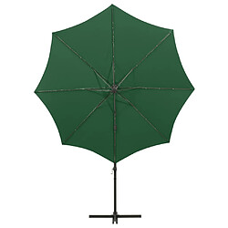 Helloshop26 Parasol meuble de jardin déporté avec mât et lumières led 300 cm vert 02_0008545 pas cher