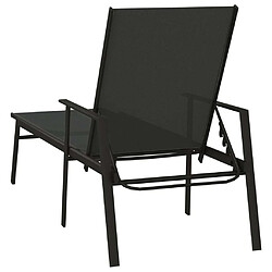 Maison Chic Chaise longue de jardin| Bain de soleil Relax | Transat Acier et tissu textilène Noir -GKD54424 pas cher