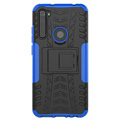 Wewoo Coque Pour Xiaomi Redmi Note 8 Texture de pneu TPU antichoc + PC Housse de protection avec support bleu