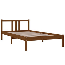 Avis Maison Chic Lit adulte - Lit simple Cadre de lit,Structure du lit Contemporain Marron miel Bois massif 100x200 cm -MN58408