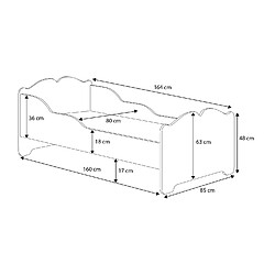 Avis HT MEUBLES Lit enfant ALMENA avec matelas et cadre inclus
