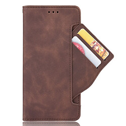 Wewoo Housse Coque Pour Galaxy A80 / A90 Etui en cuir avec motif peau de veau de style portefeuille fente carte séparée Marron