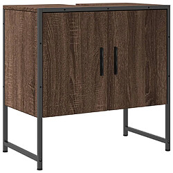 vidaXL Armoire lavabo de salle de bain chêne marron 60x33x60 cm