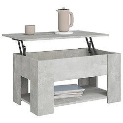 Avis vidaXL Table basse gris béton 79x49x41 cm bois d'ingénierie