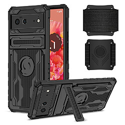 Coque en TPU anti-griffes, anti-choc avec béquille, noir pour votre Google Pixel 6