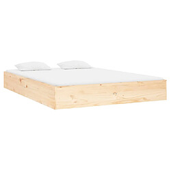 Avis vidaXL Cadre de lit sans matelas bois massif 135x190 cm