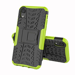 Wewoo Coque Pneu Texture TPU + PC Antichoc pour iPhone X / XS, avec support (Vert)