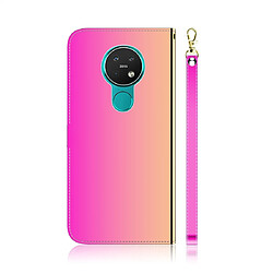 Avis Wewoo Housse Coque Etui en cuir Flip avec surface imitation miroir pour Nokia 6.2 / 7.2 support et fentes cartes et porte-monnaie et lanière dégradé de couleur