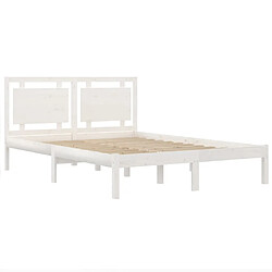 Avis vidaXL Cadre de lit sans matelas blanc 120x200 cm bois massif