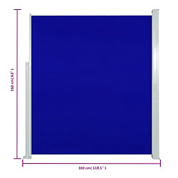 vidaXL Auvent latéral rétractable de patio 160x300 cm Bleu pas cher