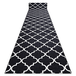 RUGSX TAPIS DE COULOIR ANTIDÉRAPANT TRÈFLE MAROCAIN 100 cm noir TRELLIS 30350 100x460 cm