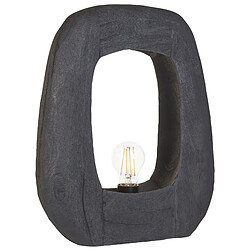 Beliani Lampe de table en bois noir AJAY