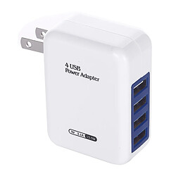 Wewoo Chargeur de voyage pour mural USB 15.5W 5V 3.1A 4 ports USB, prise américaine