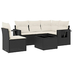 Maison Chic Salon de jardin 6 pcs avec coussins | Ensemble de Table et chaises | Mobilier d'Extérieur noir résine tressée -GKD73184