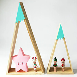 Wewoo 2 PCS Set en bois neige Montagne Triangle Maison Rack Enfants Chambre Décoration Vert