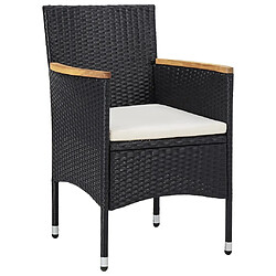 Avis Maison Chic Salon de jardin de salle à manger 5 pcs,Table et Chaises d'extérieur,Mobilier de jardin Résine tressée Noir -MN65053