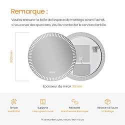 Acheter EMKE Miroir led salle de bain ?80 cm Miroir salle de bain lumineux avec 3 Couleurs de lumière réglables+Anti-buée, Économie d'énergie miroir led