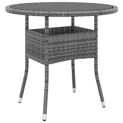 Maison Chic Mobilier à dîner 3 pcs de jardin - Ensemble table et chaises d'extérieur - Salon/Mobilier de jardin classique Résine tressée Gris -MN95789 pas cher