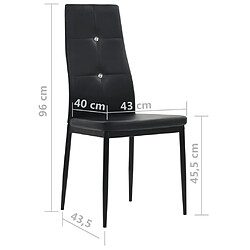 vidaXL Chaises à manger lot de 2 noir similicuir pas cher